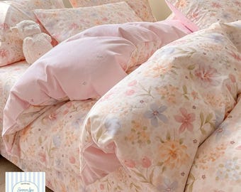 Pure Cotton Floral Bedding Set | Soft Cozy Four Piece Quilt Cover Sheets