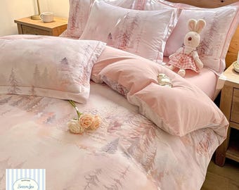 Cotton Winter Bedding Set | 4 Piece Thick Warm Quilt Cover Soft Cozy Luxury Bed Set