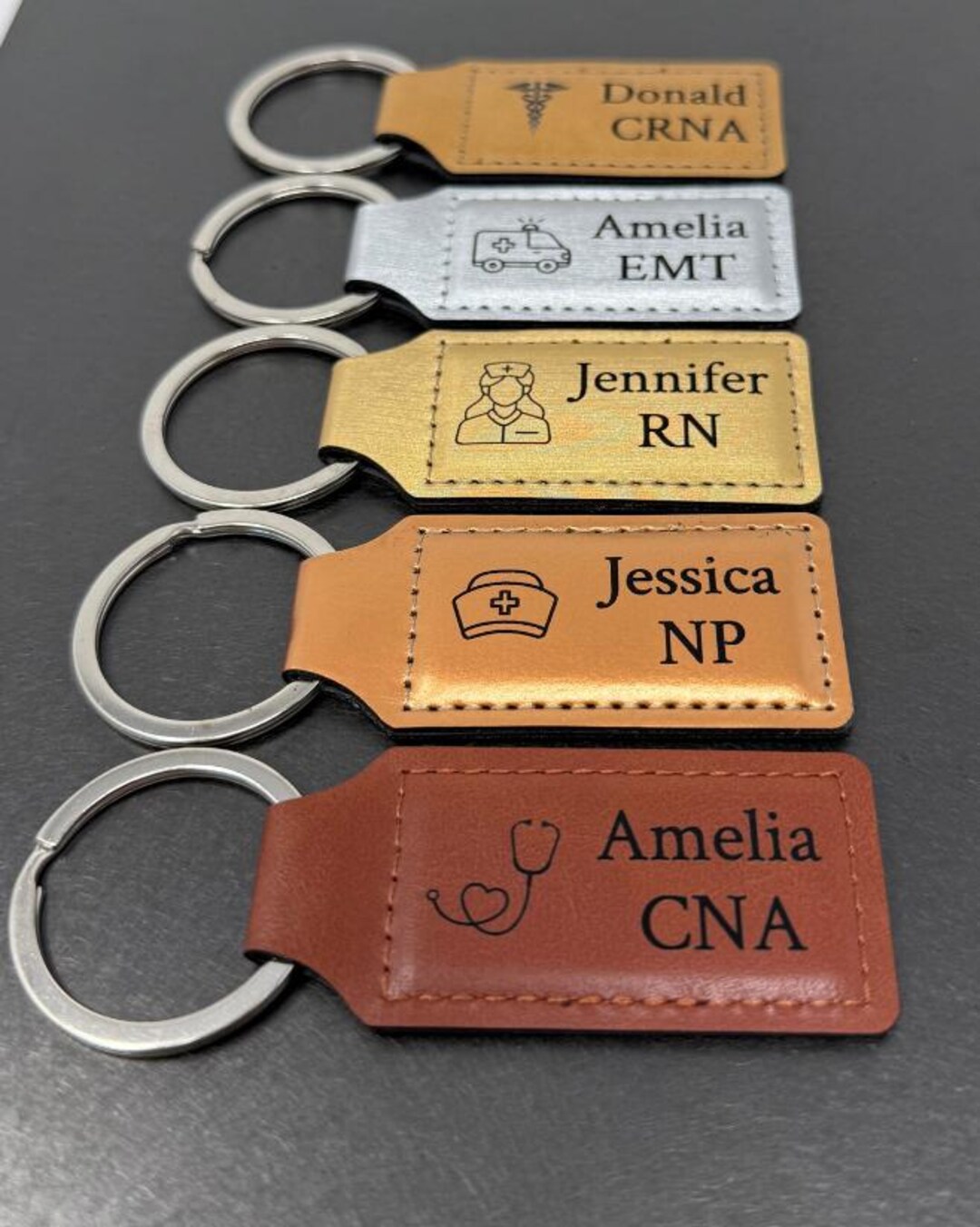 Internal Medical Keychains Medical Keychain Personalized Doctor Nurse EMT Engraved Leather ...
