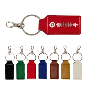 Llavero musical personalizado con onda sonora grabada, llavero de cuero, regalo musical