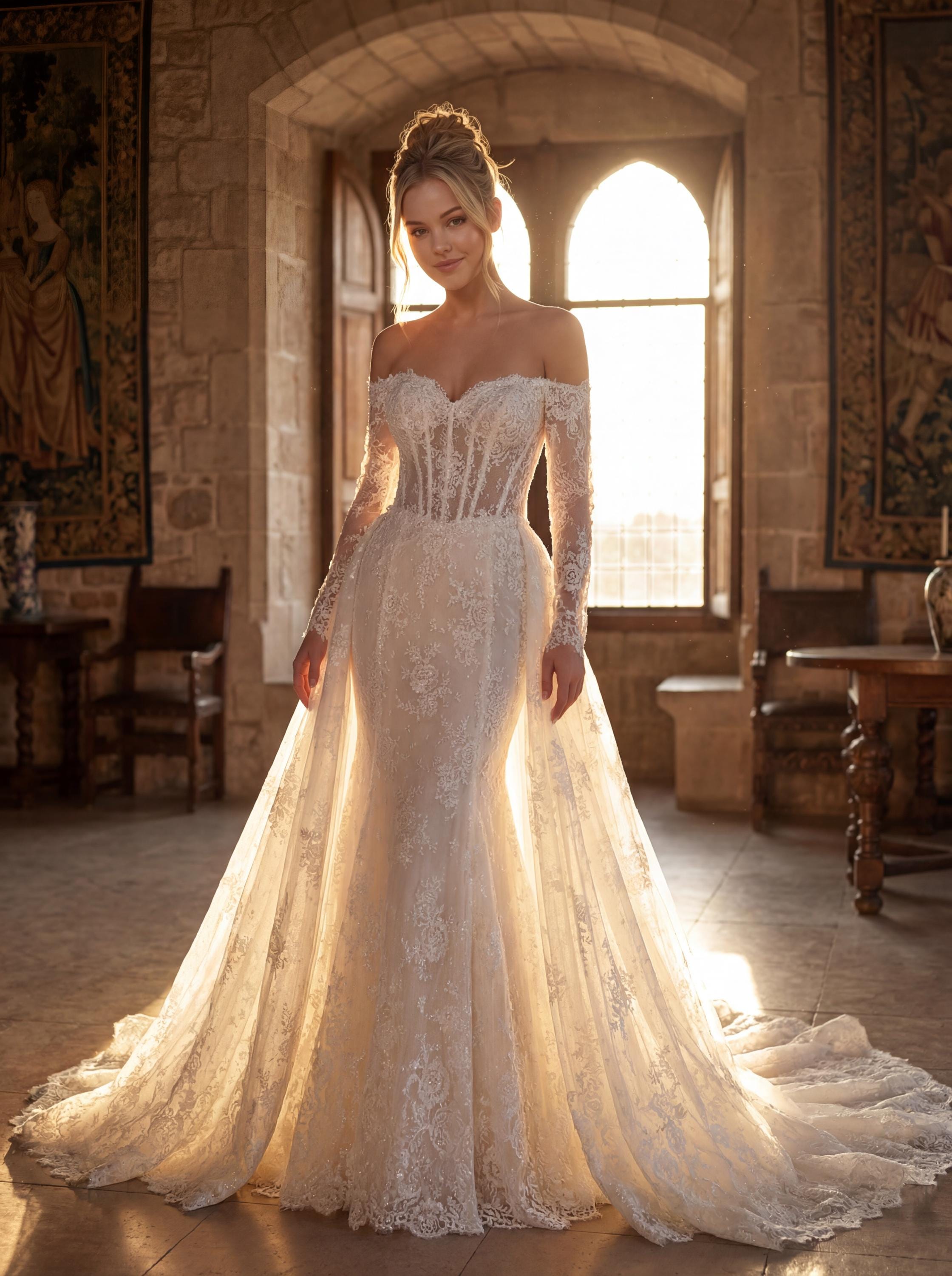 Wedding Dress Illusion Sleeves Mermaid - Etsy
