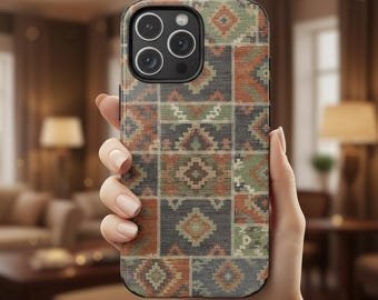 Custodia per telefono con motivo lichee a quadri retrò, design strutturato