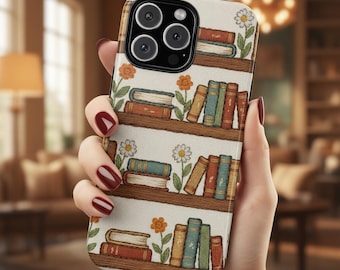 Custodia per telefono Bookish Floral, look ricamato Cottagecore, MagSafe