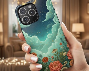 Custodia per telefono con estetica naturale, cover in stile Cottagecore per iPhone 11 12 13 14 15 16 17 Pro Max