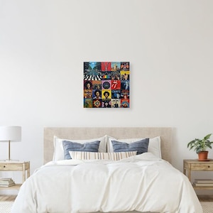 Visual Reference: Classic Rock Album Cover Art Collage Impasto Pop Art Digital