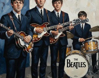Lámina artística de The Beatles: Cuadro de edición limitada de los Fab Four (descarga digital)