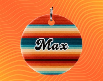 Western Serape Dog Tag, Metal Custom Southwestern ID Tag, Personalized Country Pet Tag, Durable Printed Dog Name Tag, Made in the USA