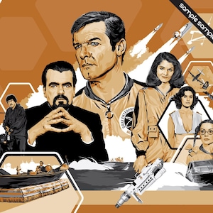 James Bond - Moonraker - Illustration  - 12 x 7 3/4" Digital Print