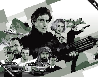 James Bond - The Living Daylights - Illustration - 17 x 11&quot; Digital Print