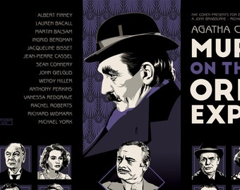 Hercule Poirot - Murder on the Orient Express - Unofficial Fan Art - Movie Poster Pastiche 17 x 11" Digital Print