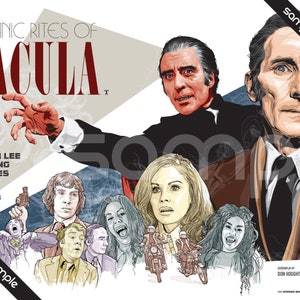 House of Hammer - Die satanischen Riten des Dracula - Illustration - 43 x 32 cm großes Filmplakat