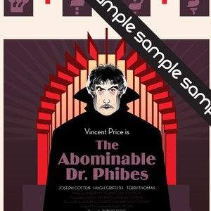 Vincent Price - The Abominable Dr. Phibes - 11 x 17&quot; Digital Print - Unofficial Fan Art