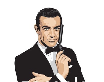 James Bond - Sean Connery - Unofficial Fan Art - 11 x 17" Digital Print
