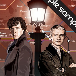 Sherlock - Unofficial Fan Art - Holmes & Watson - 11 x 17&quot; Digital Print