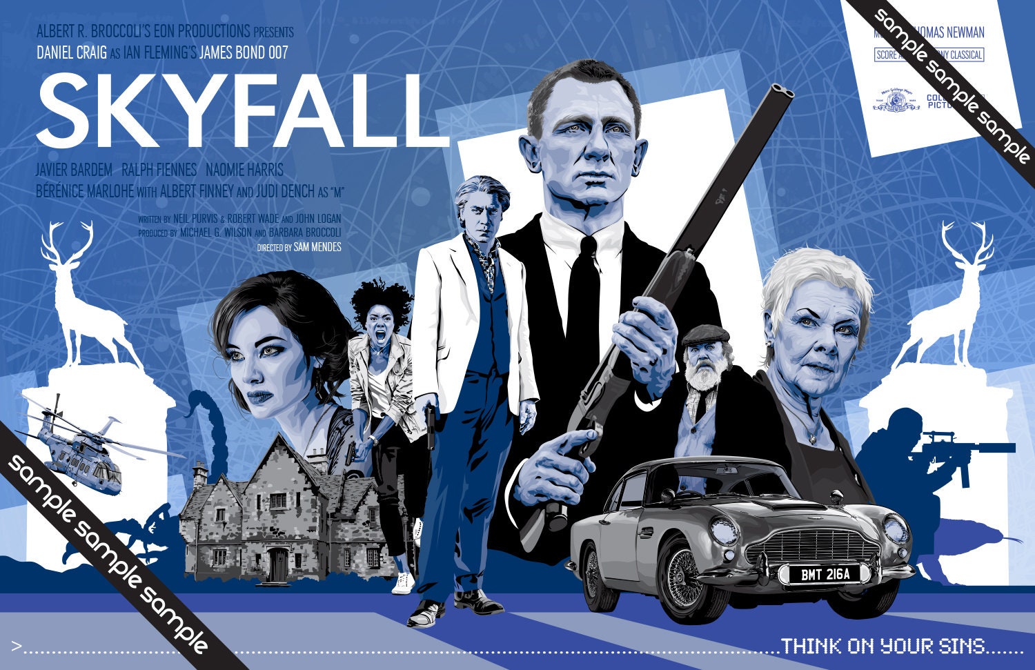 James Bond 007 Skyfall Onofficiele Fan Art 12 X 7 Etsy Nederland
