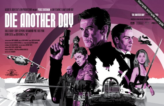 James Bond 007 Die Another Day Fan Art 17 X 11 Etsy