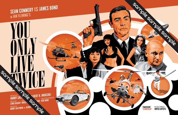 James Bond 007 You Only Live Twice Fan Art 17 X 11 Etsy Israel