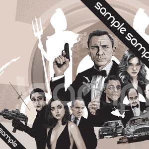 James Bond - Illustration - No Time to Die - 17 x 11&quot; Digital Print Poster