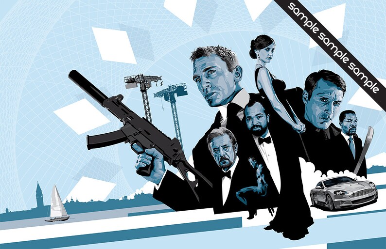 James Bond 007 Fan Art Casino Royale 17 x 11 Etsy