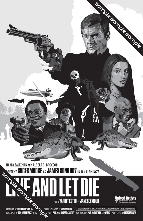 James Bond 007 Unofficial Fan Art Live And Let Die Etsy James Bond 007 Unofficial Fan Art Live And Let Die Etsy