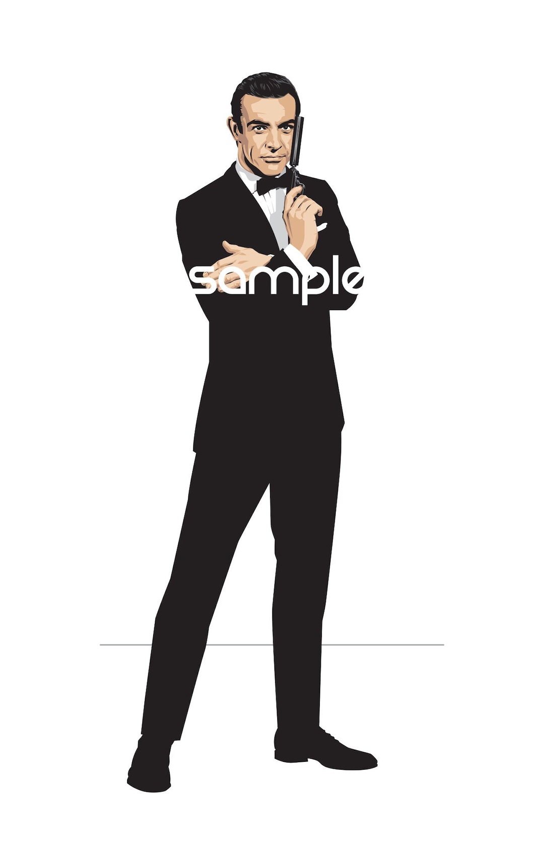 James Bond Sean Connery Unofficial Fan Art 11 X 17 Digital Print Etsy