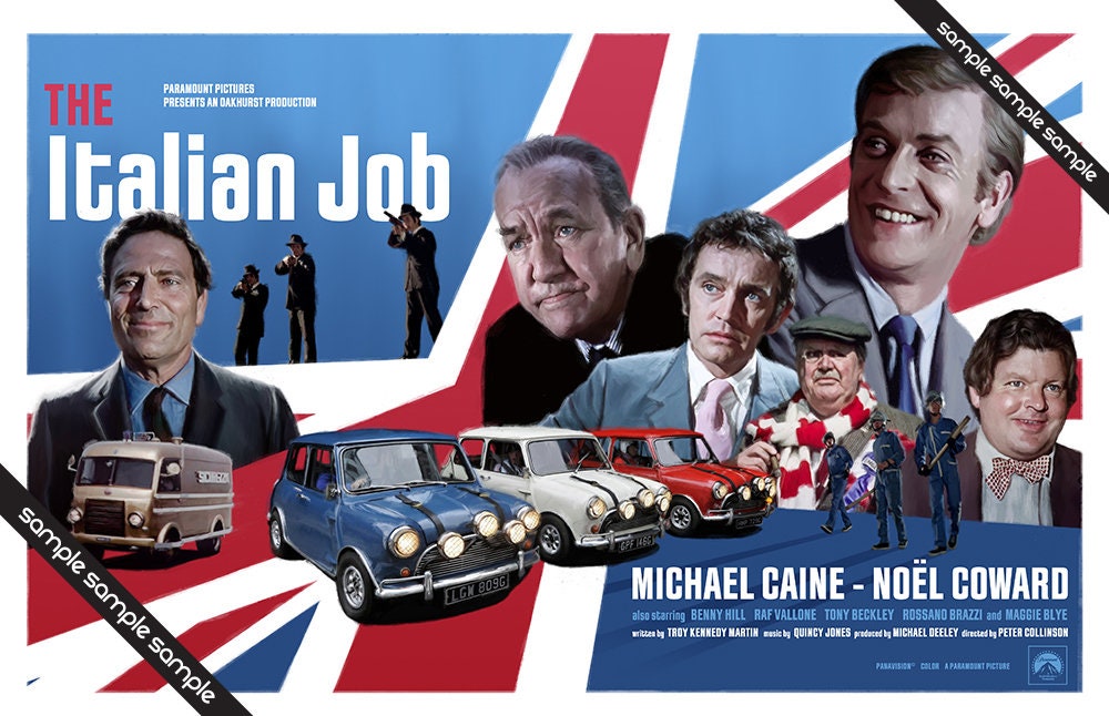 The Italian Job Movie Poster Pastiche 17 X 11 Digital - Etsy Denmark