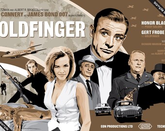 James Bond 007 - Goldfinger - Unofficial Fan Art - 17 x 11" Digital Print