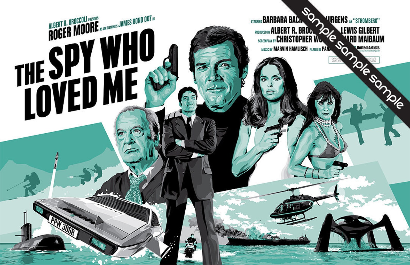 James Bond 007 The Spy Who Loved Me 17 x 11 Digital Etsy