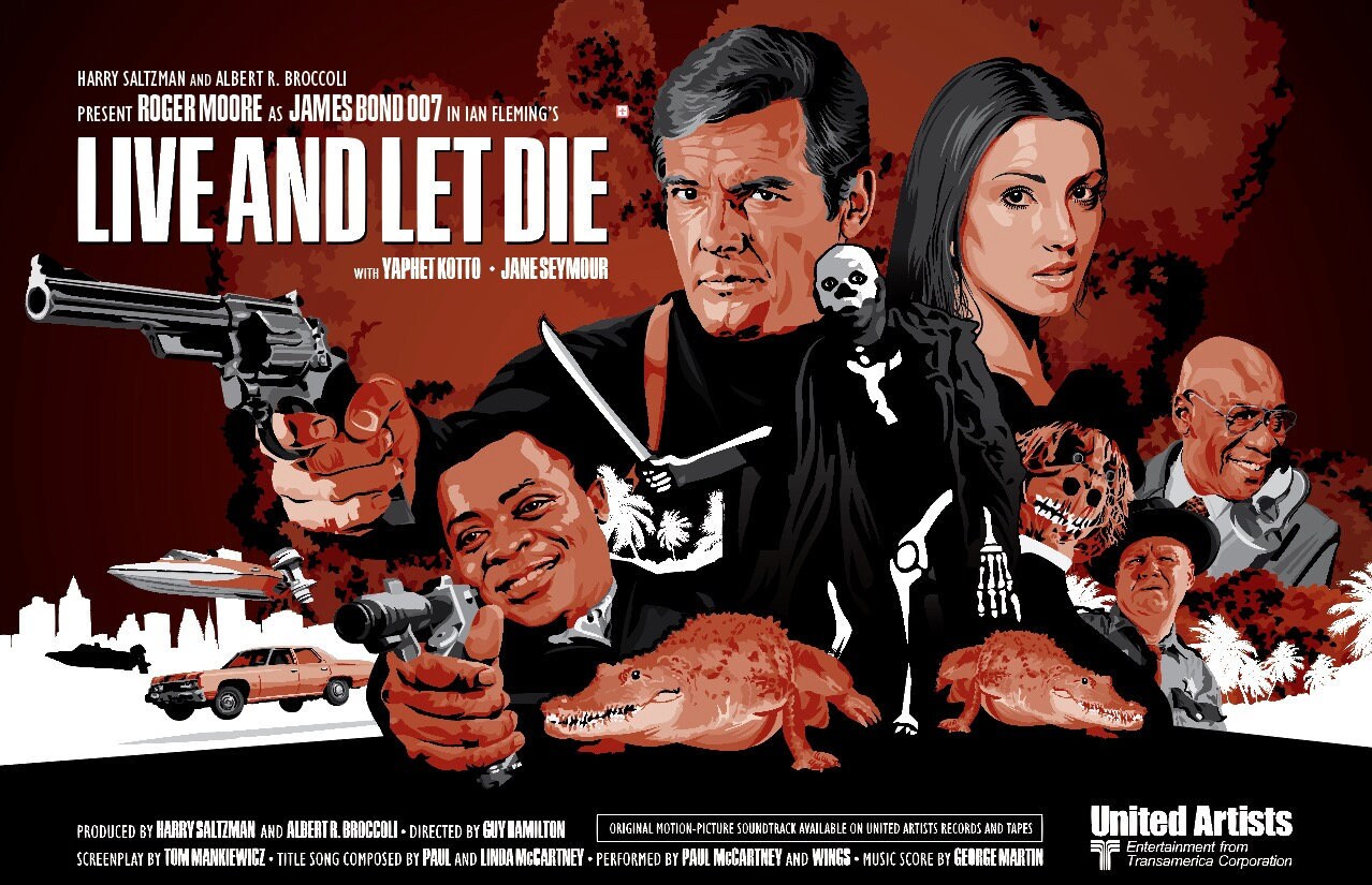 James Bond 007 Fan Art Live And Let Die 12 X 7 Etsy James Bond 007 Fan Art Live And Let Die 12 X 7 Etsy