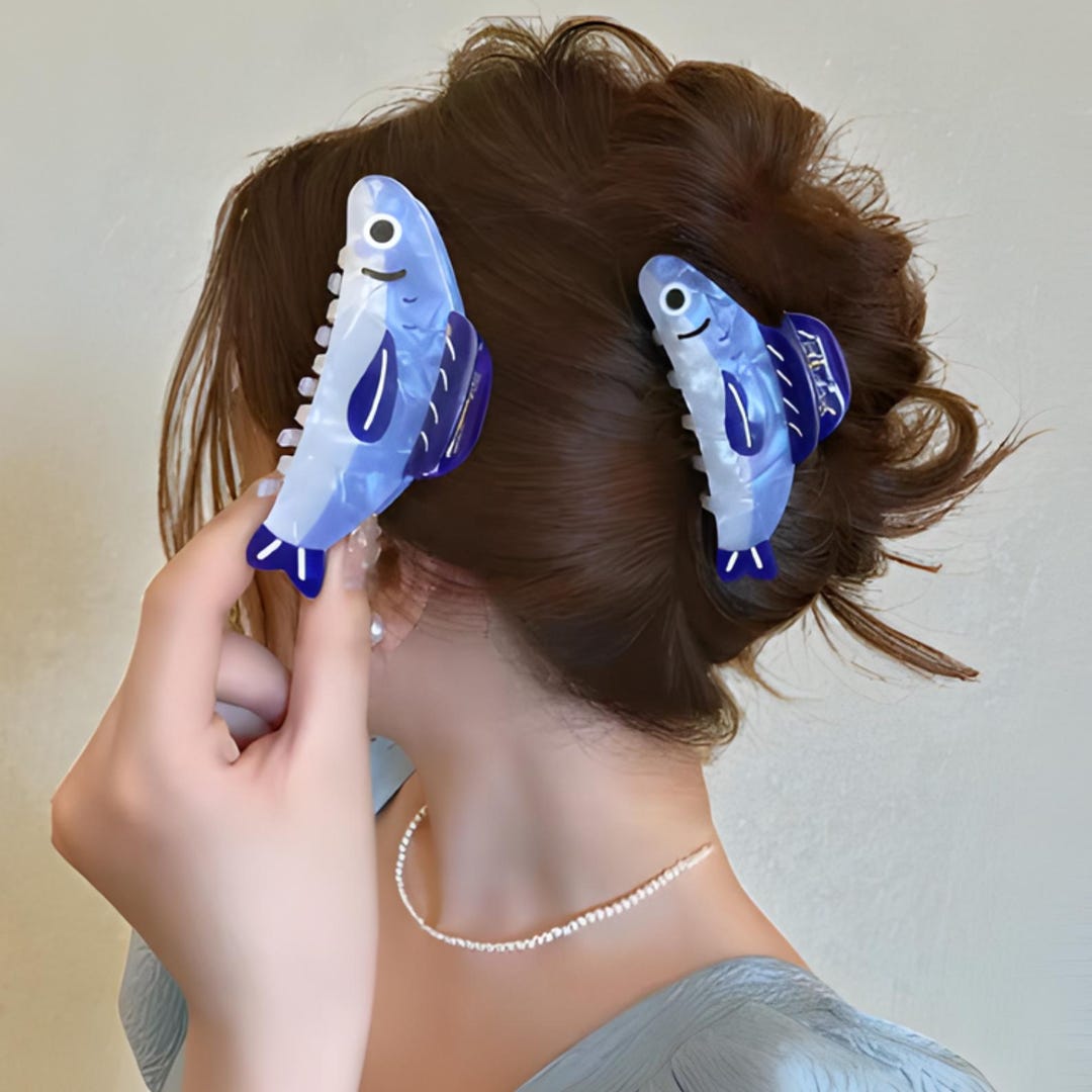 Sardine Fish Hair Claw Clip for Women Girls, Cute Fish Hair Accessories ...
