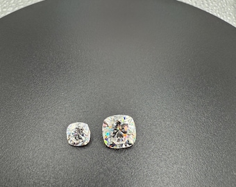 Piedra suelta de moissanita con talla cojín cuadrada certificada por GRA, pureza VVS 1D, color D.