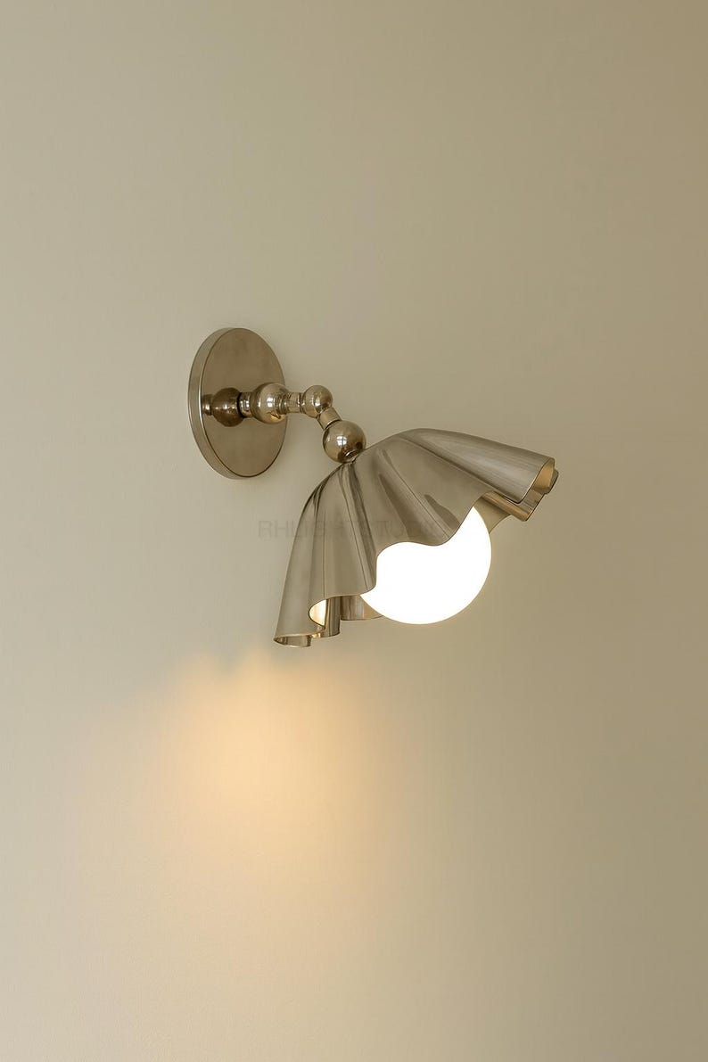 Vintage Brass Ruffle Wall Sconce Pair with Globe Glass, Mid Century Flower Shade Wall Light
Mid Century Modern Brass Wall Sconce Pair with Globe Glass, Italian Style Handmade Wall Lamp
Vintage Flower Wall Sconce Pair, Brass Ruffle Shade with Globe Glass, Bedroom Hallway Light
Italian Style Brass Wall Light Pair with Globe Glass, Mid Century Handmade Wall Sconce
Brass Ruffle Wall Sconce Pair with Globe, Vintage Mid Century Wall Light for Bedroom Hallway 
Wall Sconce Wall Light Wall Lamp Fixture