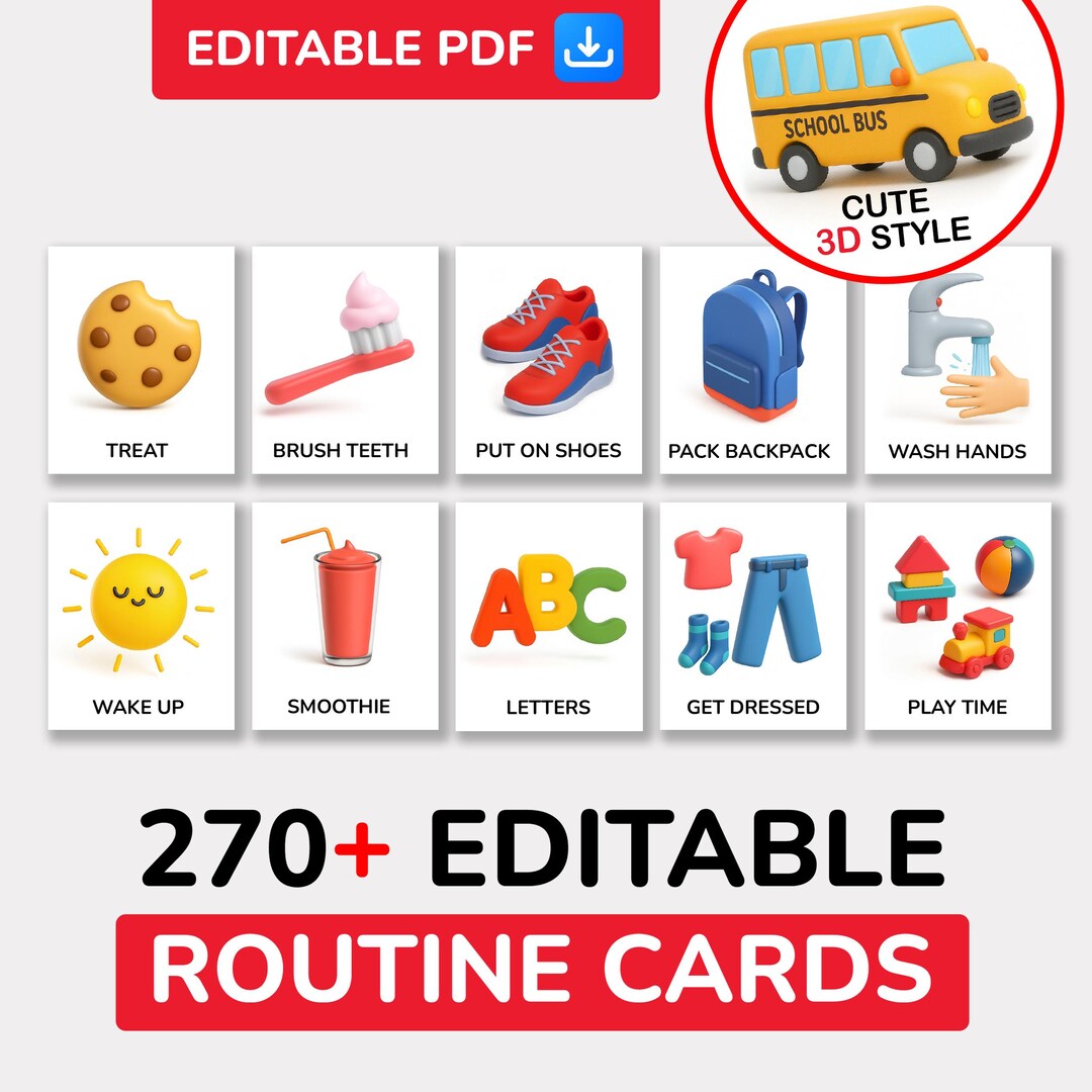 Daily Routine Cards Visual Schedule, Digital Download, Montessori ...