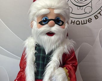 Disfraz de Papá Noel, disfraz realista de Papá Noel con bata de terciopelo, disfraz de animador navideño, disfraz artesanal.