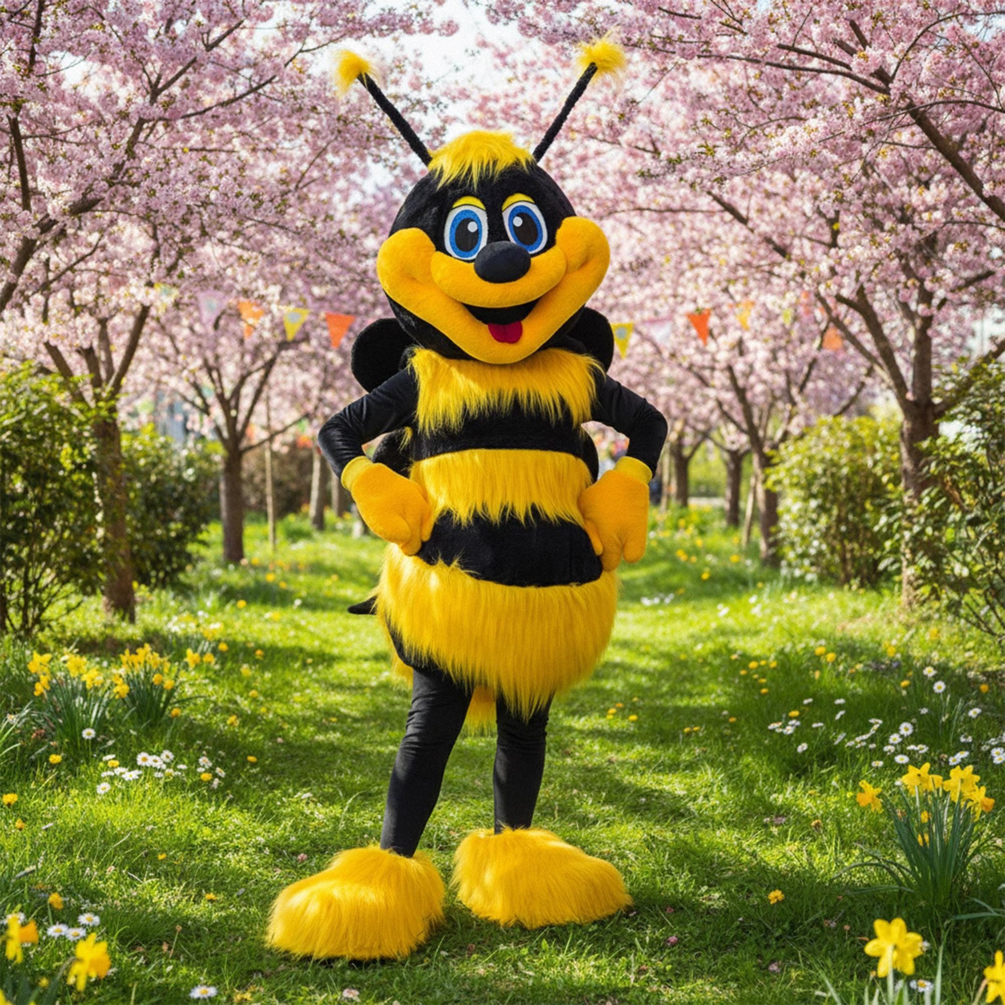 Honey Bee Mascot Costume, Bumblebee Plush Animal Suit for Adults ...