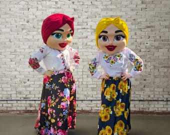 Disfraz de mascota tradicional ucraniana para mujer, traje de muñeca folclórica para adulto con bordados, personaje para eventos culturales, atuendo para festivales étnicos.