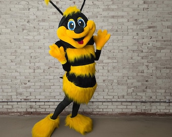 Disfraz de mascota de abeja para adultos, atuendo de fiesta de abeja melífera, personaje de abejorro profesional, traje de animación para eventos hecho a mano, mascota del espíritu escolar