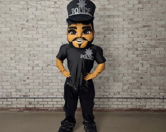 Disfraz de mascota de policía, talla única, para adultos, ideal para despedidas de soltera y divorcios, ideal para espectáculos.