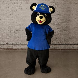 Costume da mascotte orso grizzly, tuta da personaggio per feste di compleanno per bambini, ideale per giochi all'aperto, taglia unica, personalizzabile con logo, per squadre sportive.