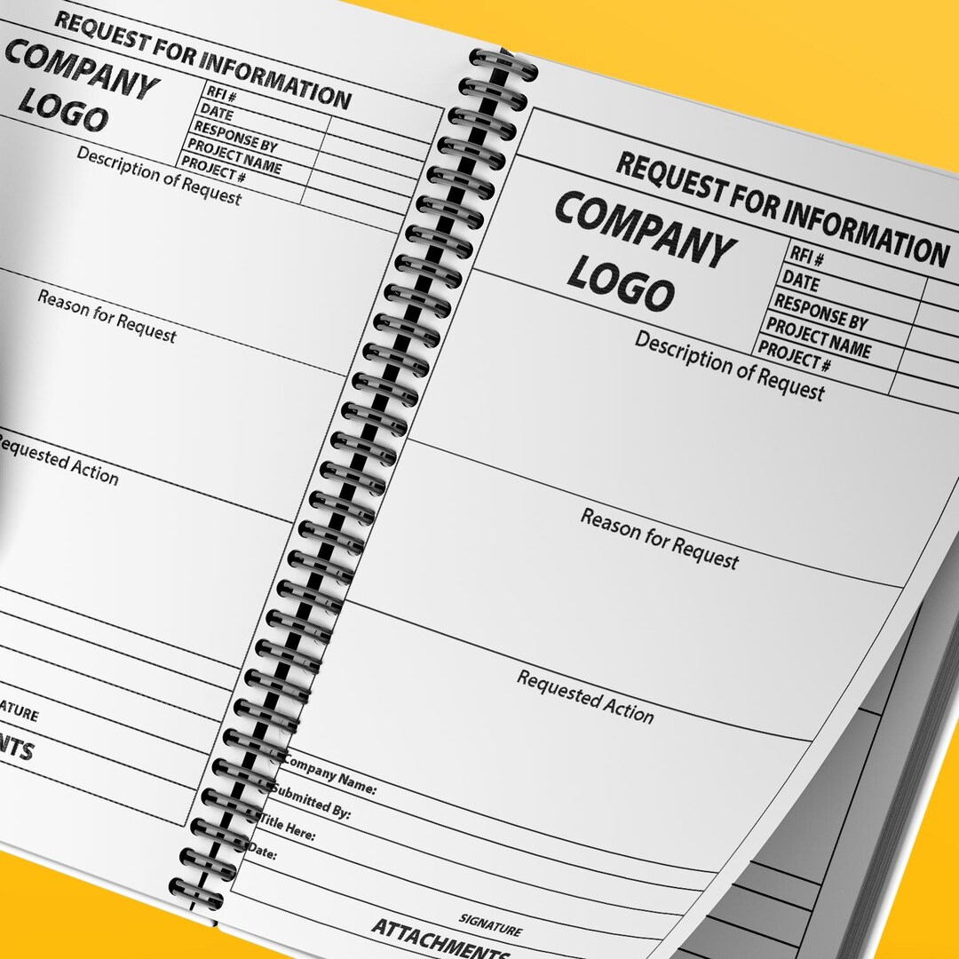 Editable Rfi Template Construction RFI Template | Editable Request for Information Form ...