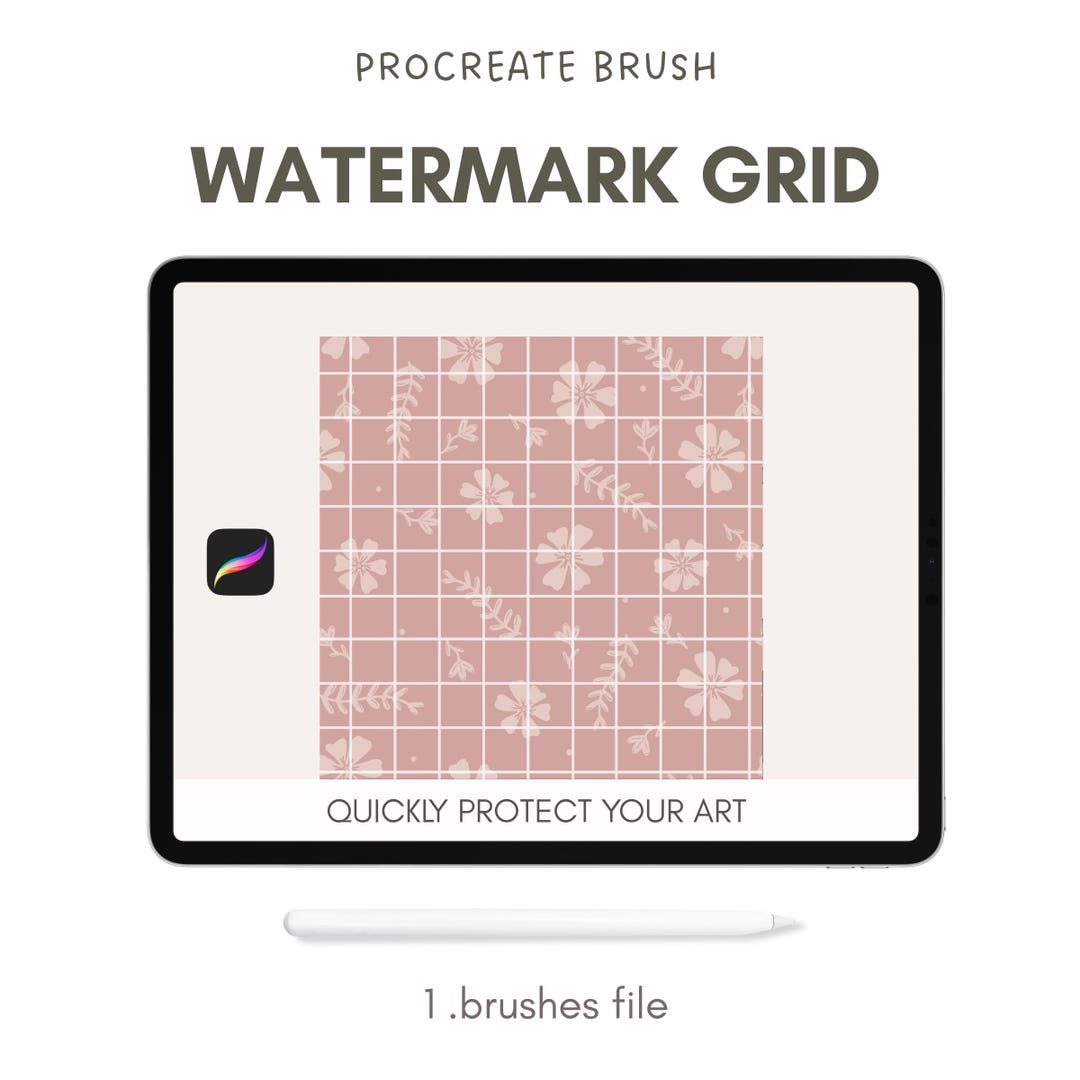 Create Grid Watermark Watermark Grid Brush for Procreate - Illustration, Surface Pattern ...