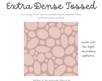 Seamless Pattern Layout Template - Extra Dense Tossed Secondary Pattern Design
