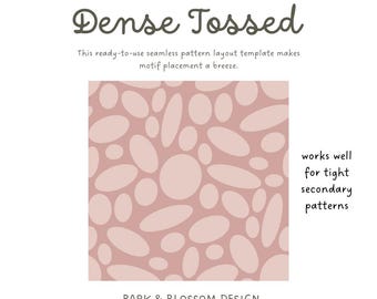 Seamless Pattern Layout Template - Dense Tossed Secondary Pattern Design