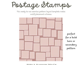 シームレスパターンレイアウトテンプレート - 切手繰り返し - 表面パターンデザイン