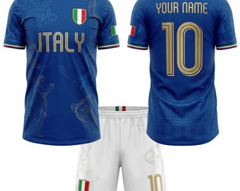 Italy National Team Soccer Uniform, Custom Italy Jersey Set with Name and Number
