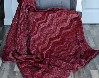 Shades of Red - Crimson, Cranberry, Rust, Amber, Copper and Brick Very Very Soft Fireside Afghan