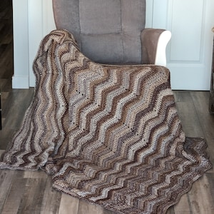 Shades of Browns and Grays Silky Soft Fireside Afghan