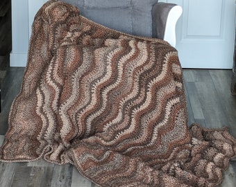 Shades of Brown - Coffee, Chocolate and Root Beer Very Soft Fireside Afghan