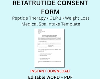 Retatrutide Consent Form Template | GLP1 Weight Loss Injection (Editable)