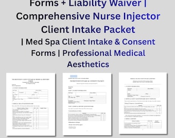 Botox & Dermal Filler Consent Forms + Liability Waiver | Comprehensive Nurse Injector Client Intake Packet